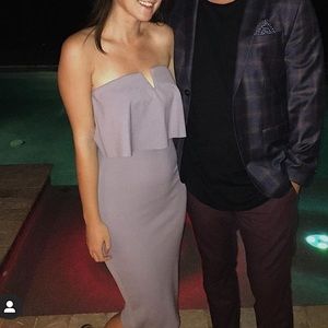 Boohoo Strapless Lilac Dress